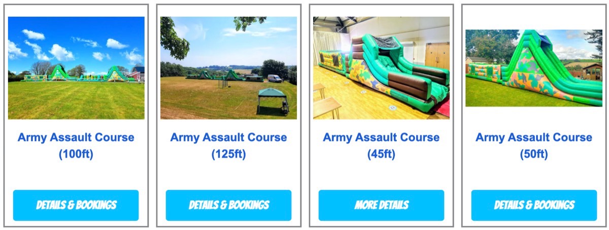 Inflatable assault course hire in Pembrokeshire