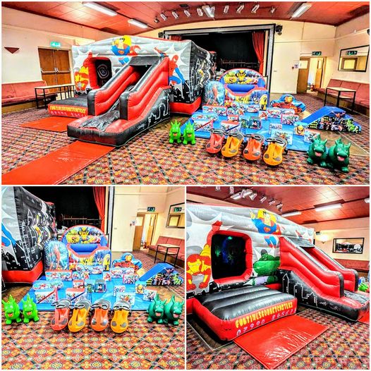 Superhero Disco Bouncy Castles/Slide, Superhero soft play Superhero Disco Bouncy Castles/Slide, Superhero soft play, glynneath social club