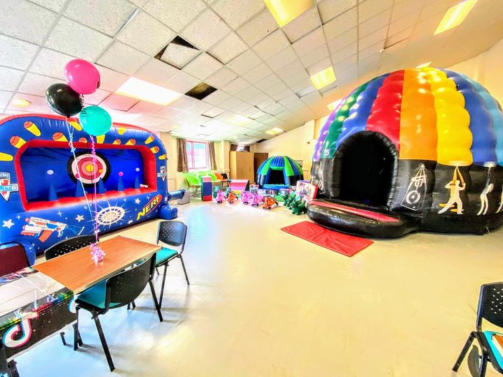 Disco dome, nerf target wall, Taibach Community Education Centre Disco dome, nerf target wall, Taibach Community Education Centre