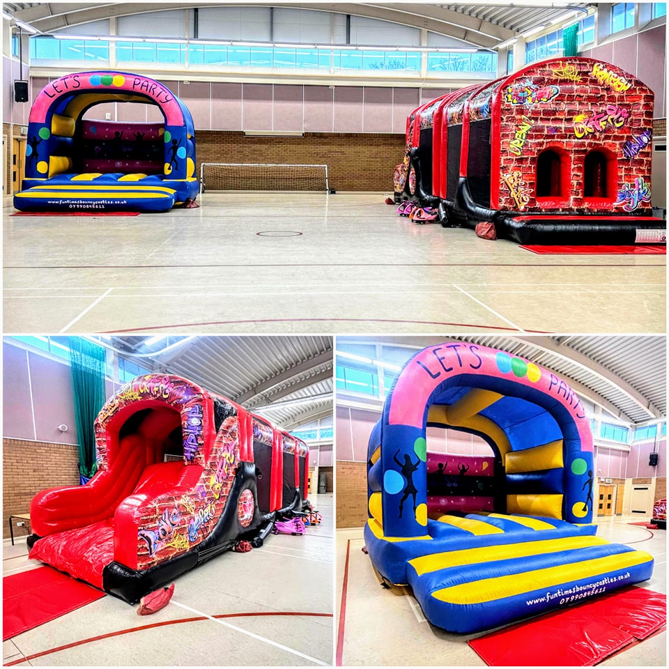 Black and Red Graffiti Assault Course, bouncy castle Black and Red Graffiti Assault Course, bouncy castle